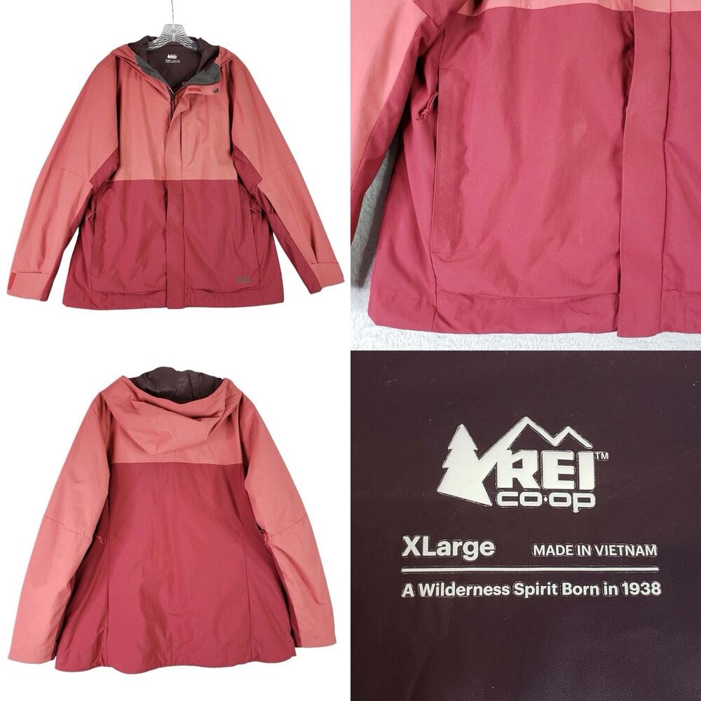 REI Co-op Powderbound Insulated Jacket Women’s Size XL Pink Red Hooded